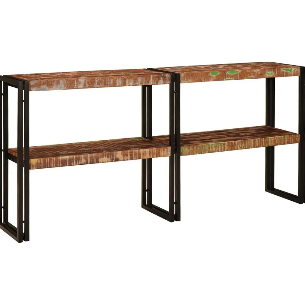 Tafels*vidaXL Wandtafel Multikleur 160 x 33 x 75 cm Massief Gerecycled Hout