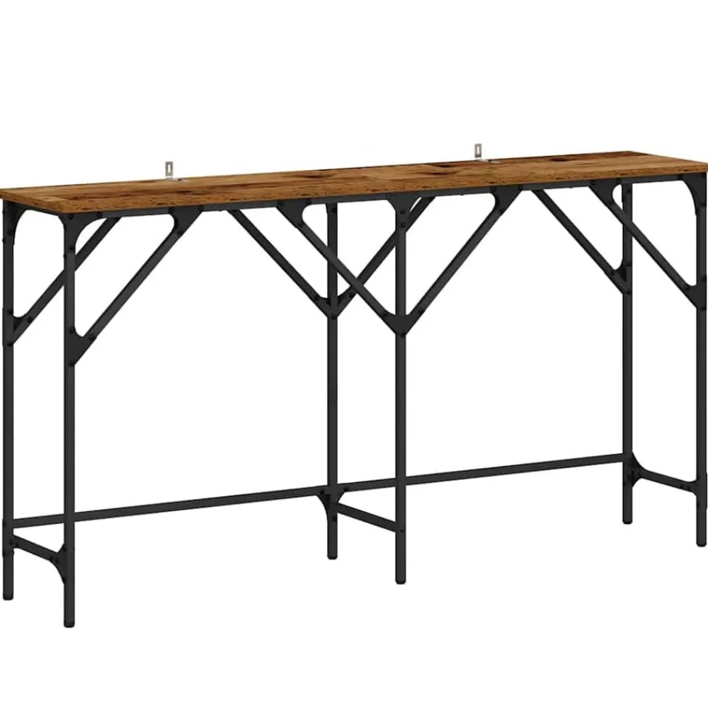 Tafels*vidaXL Wandtafel 140 x 29 x 75 cm Bewerkt hout Oud hout