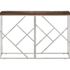 Wandtafel roestvrij staal en massief bielshout kleurig>vidaXL Sale