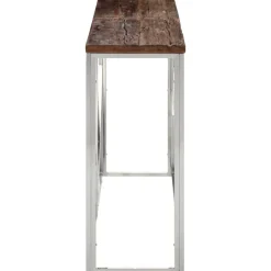 Wandtafel roestvrij staal en massief bielshout kleurig><noscript><img width=
