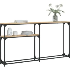 Tafels*vidaXL Wandtafel 145x22,5x75 cm bewerkt hout kleurig Sonoma eiken