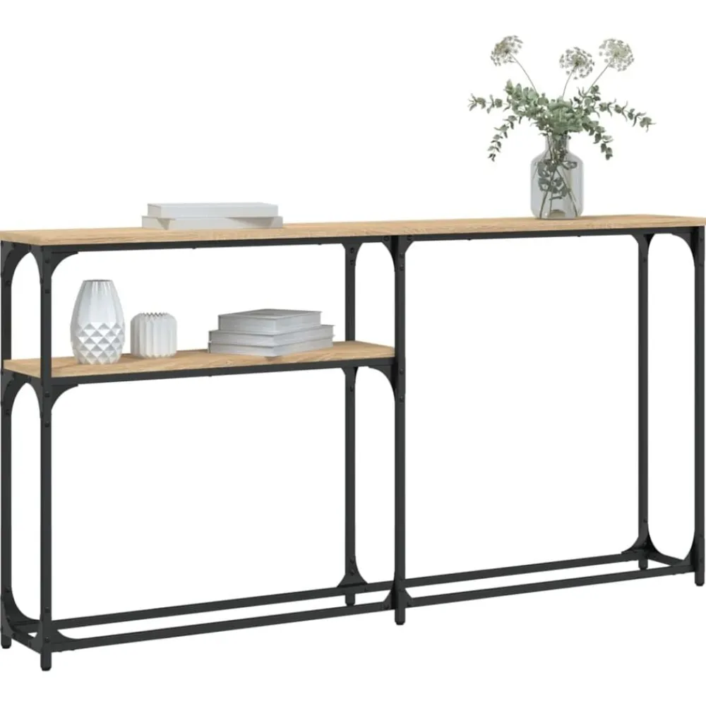 Tafels*vidaXL Wandtafel 145x22,5x75 cm bewerkt hout kleurig Sonoma eiken
