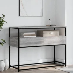 Wandtafel 100x40x75 cm bewerkt hout eikenkleurig>vidaXL Discount