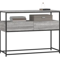 Wandtafel 100x40x75 cm bewerkt hout eikenkleurig><noscript><img width=