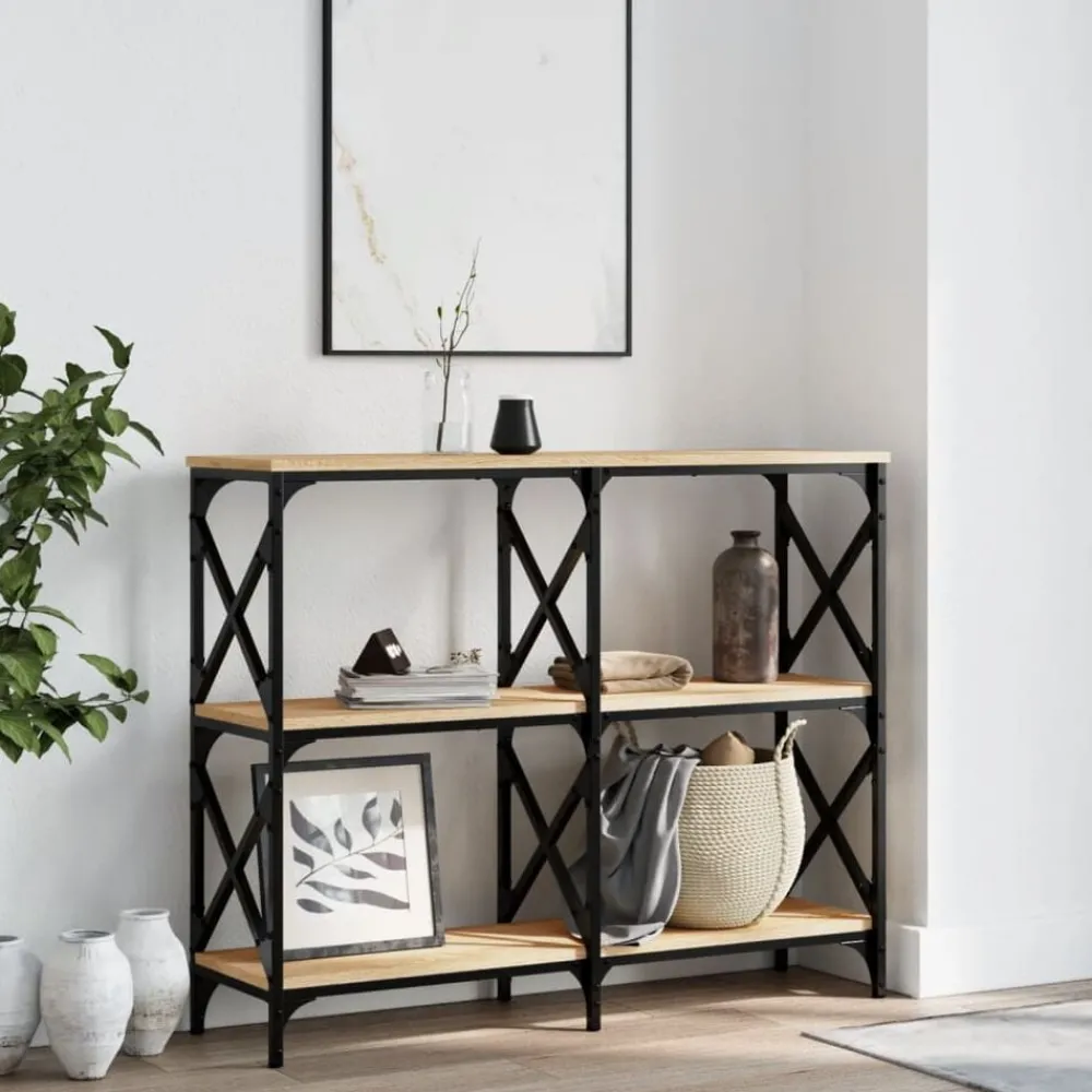Wandtafel 100x28x80,5 cm bewerkt hout kleurig>vidaXL Discount