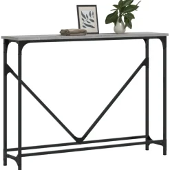 Tafels*vidaXL Wandtafel 102x22,5x75 cm bewerkt hout eikenkleurig Grijs sonoma