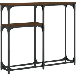 Tafels*vidaXL Wandtafel 90x22,5x75 cm bewerkt hout bruin eikenkleur