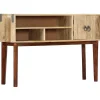 Wandtafel 115x30x76 cm massief ruw mangohout>vidaXL