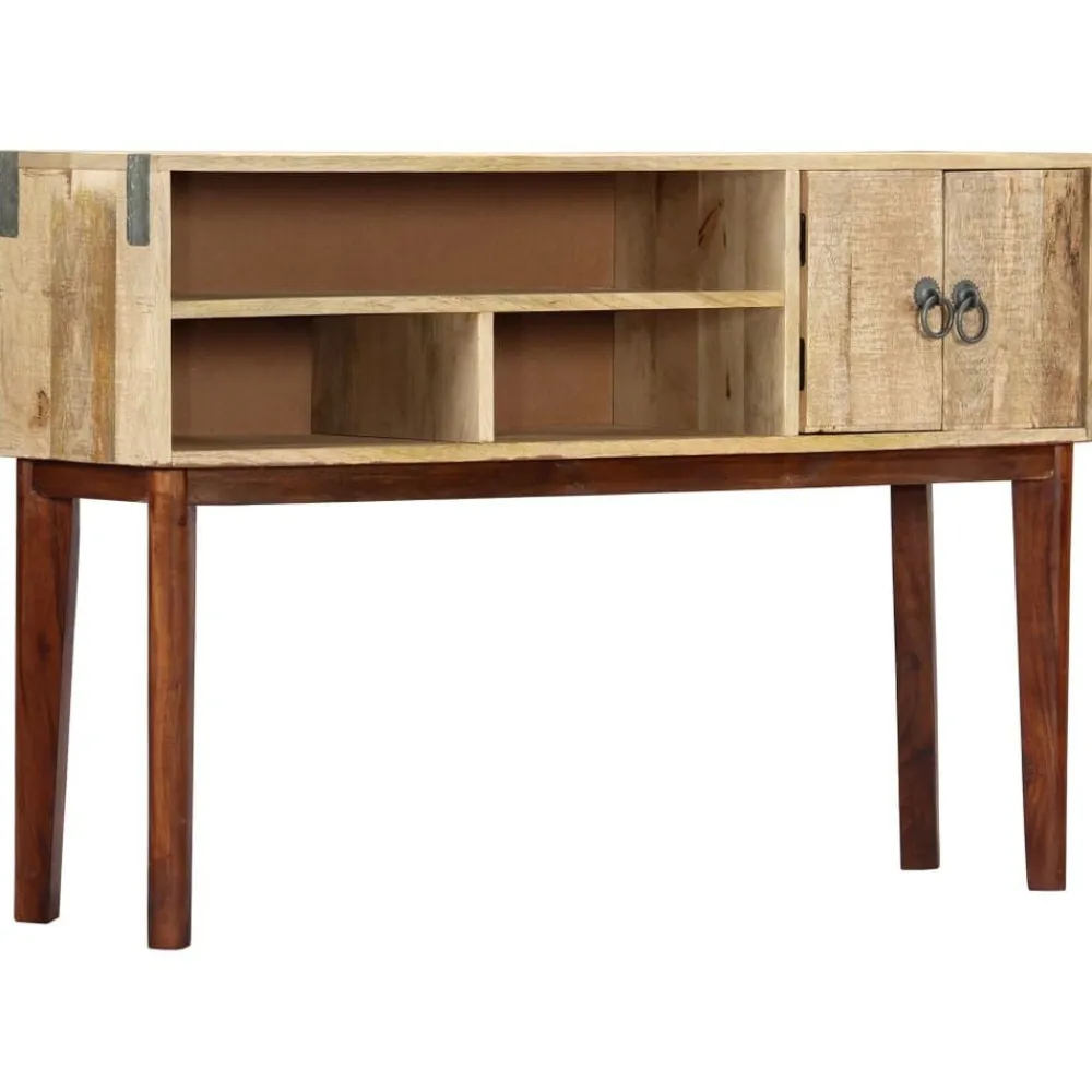 Wandtafel 115x30x76 cm massief ruw mangohout>vidaXL