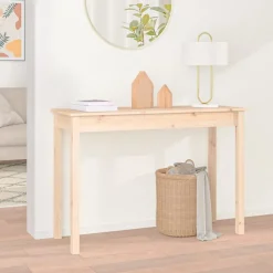Tafels*vidaXL Wandtafel 110x40x75 cm massief grenenhout Naturel