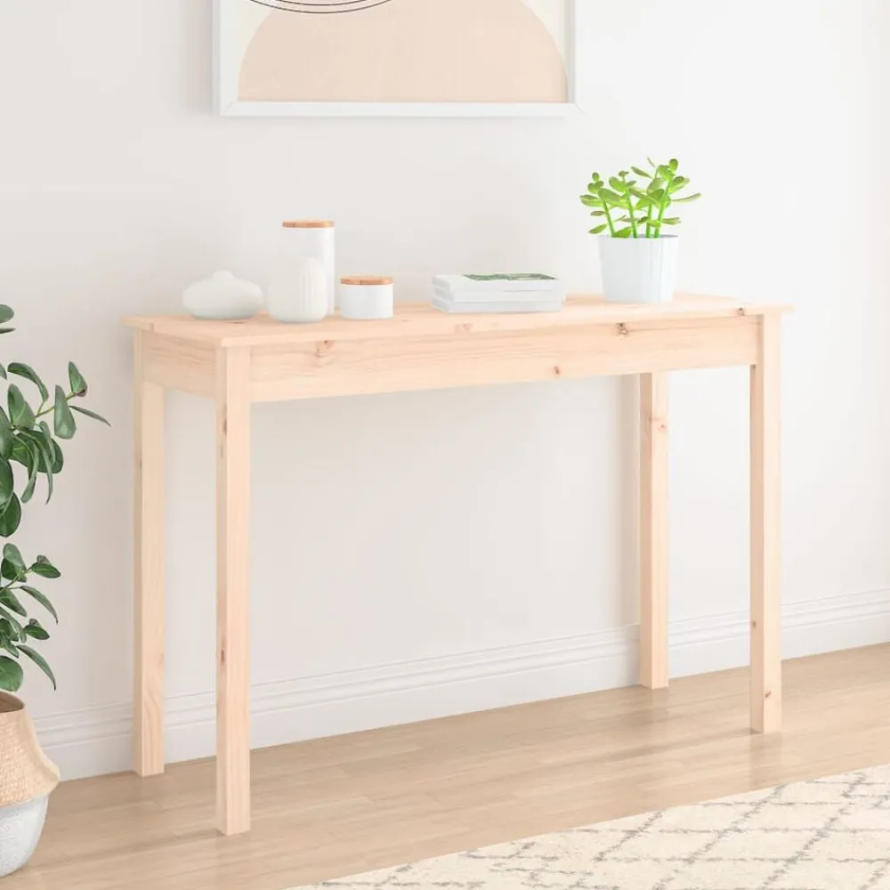 Tafels*vidaXL Wandtafel 110x40x75 cm massief grenenhout Naturel