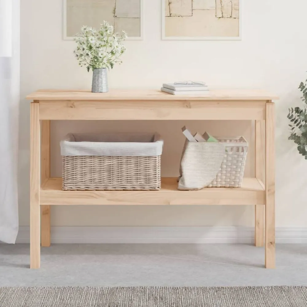 Tafels*vidaXL Wandtafel 110x40x75 cm massief grenenhout Naturel