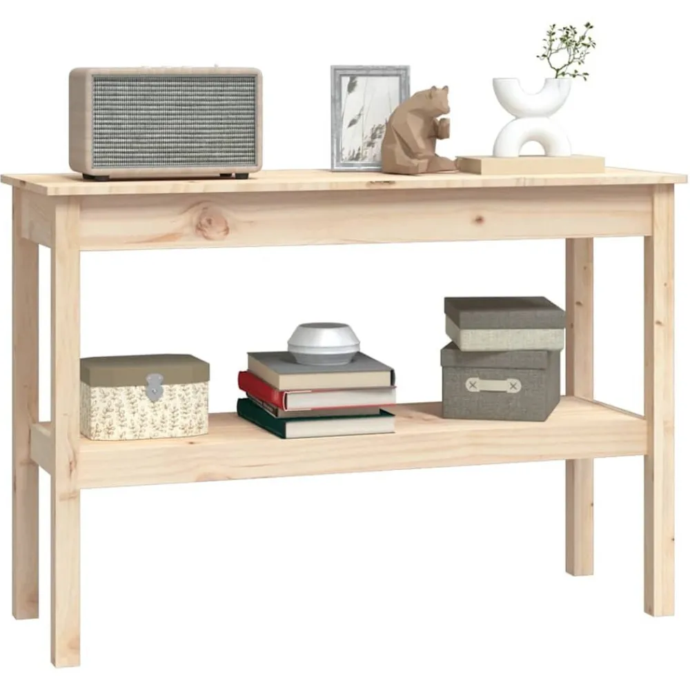 Tafels*vidaXL Wandtafel 110x40x75 cm massief grenenhout Naturel