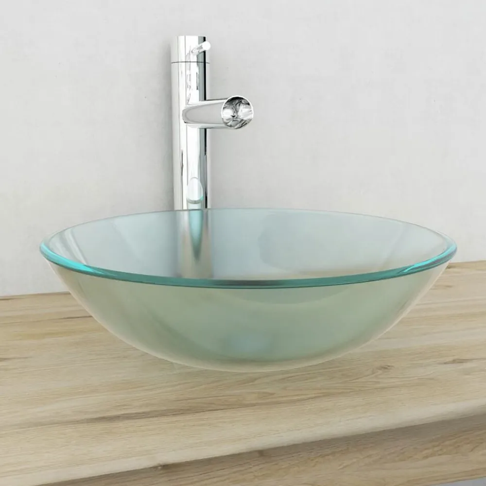 Wasbak gehard glas 42 cm matglas>vidaXL Hot