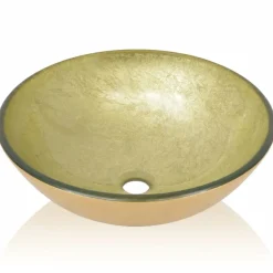 Wasbak gehard glas 42 cm goud><noscript><img width=