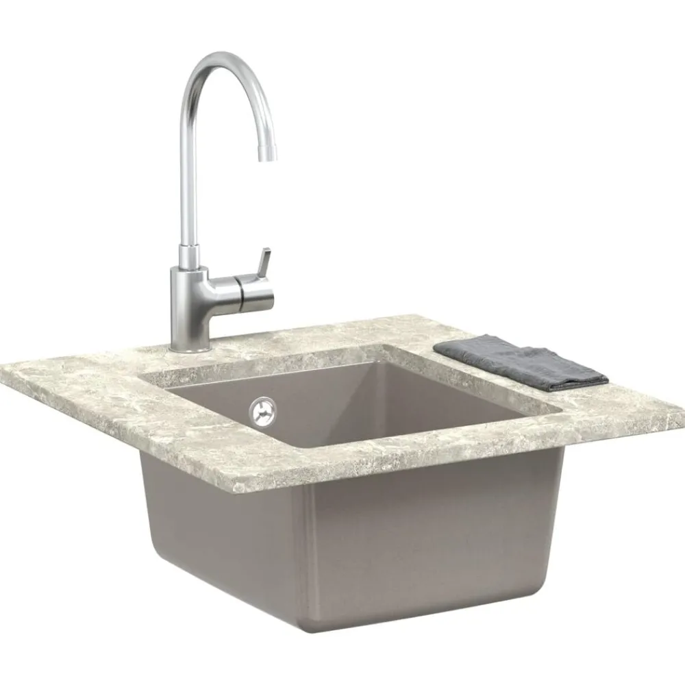 Sanitair & Loodgietersbenodigdheden*vidaXL Wasbak 370 x 460 mm 80% Kwarts en 20% Hars Grijs