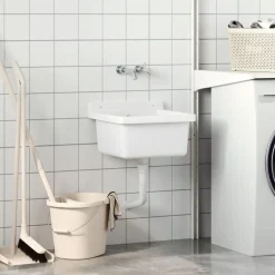 Sanitair & Loodgietersbenodigdheden*vidaXL Wasbak wandgemonteerd 40x40x24 cm hars Wit