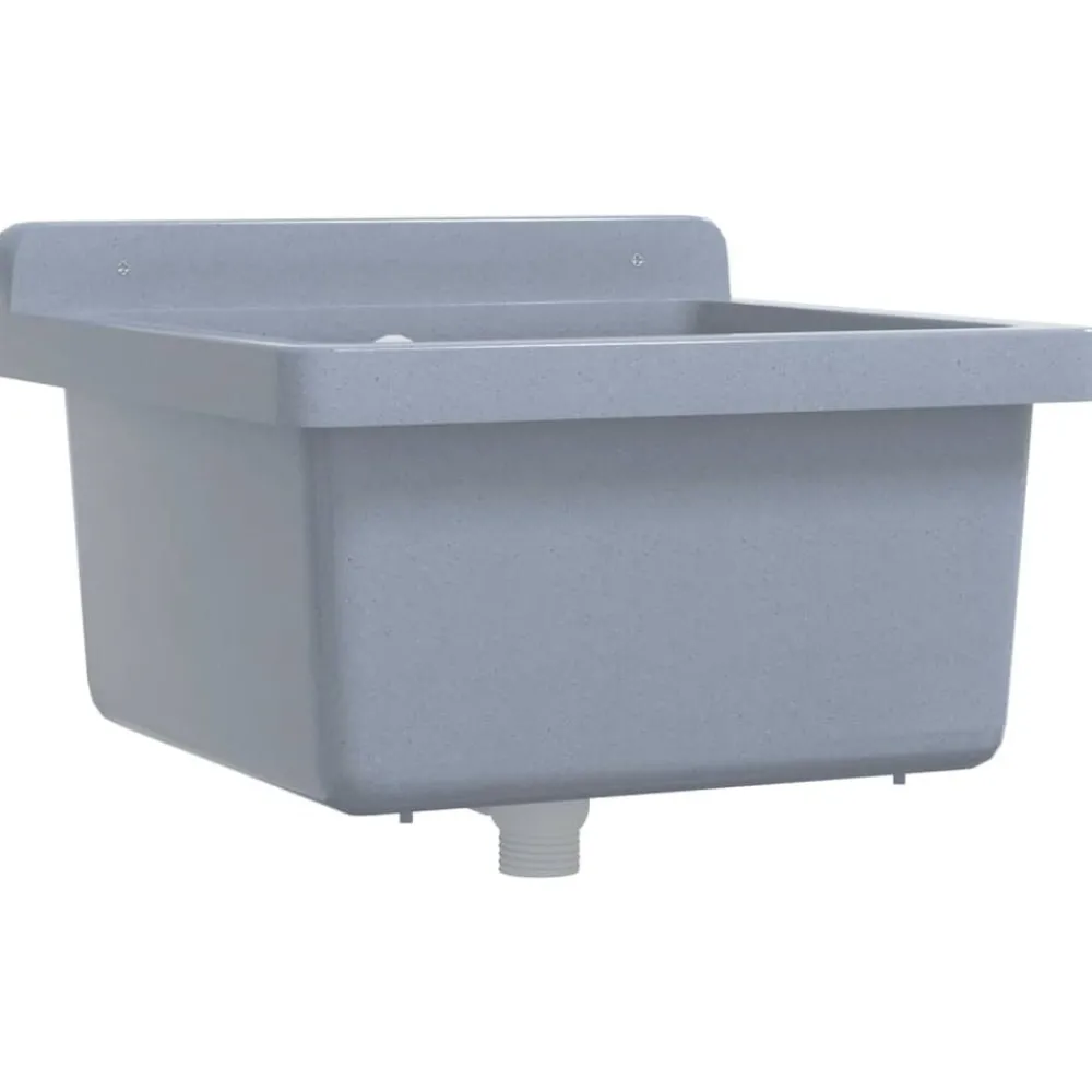 Wasbak wandgemonteerd 40x40x24 cm hars>vidaXL Outlet
