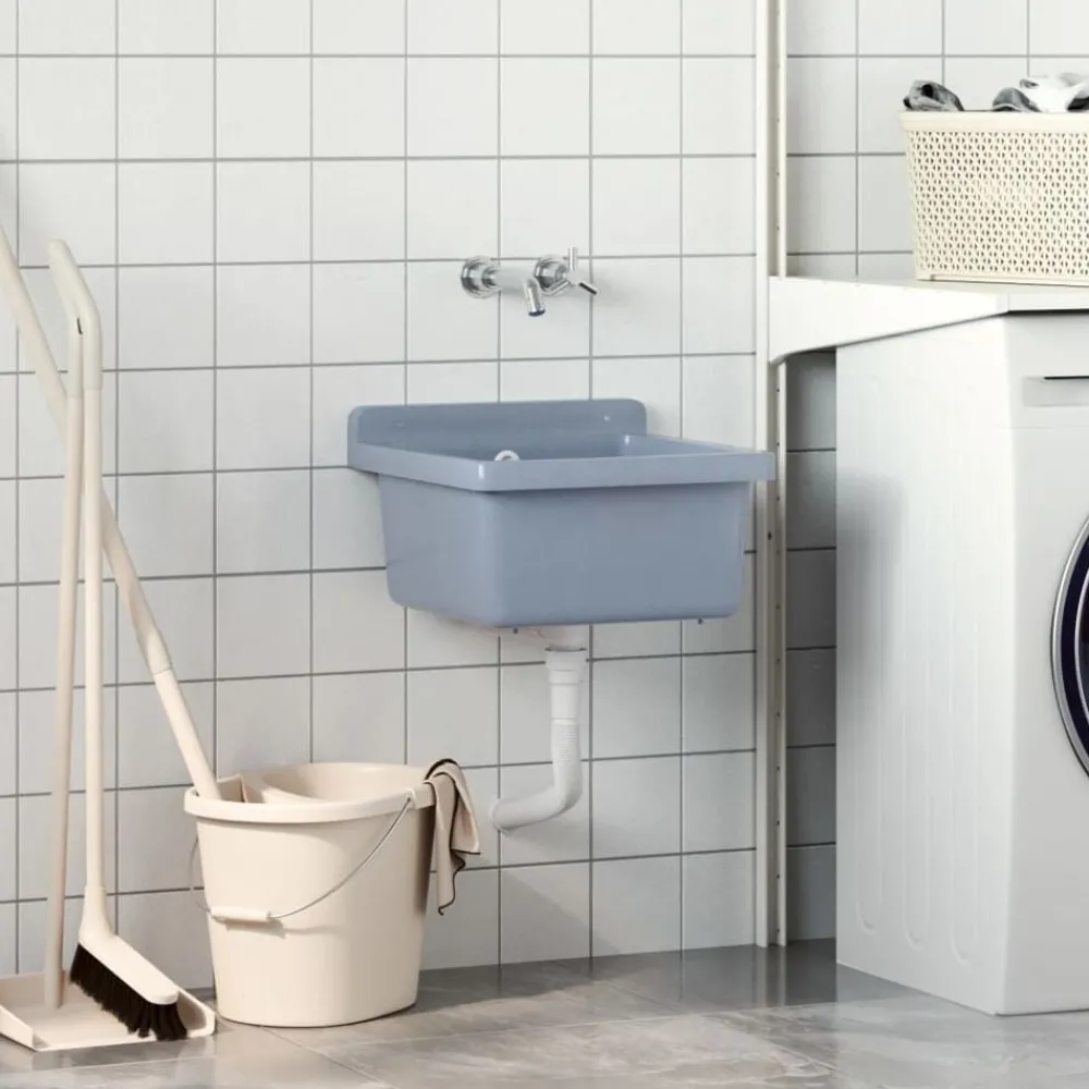 Wasbak wandgemonteerd 40x40x24 cm hars>vidaXL Outlet