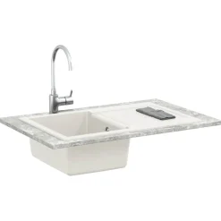 Sanitair & Loodgietersbenodigdheden*vidaXL Wasbak 780 x 500 mm 80% Kwarts en 20% Hars Wit