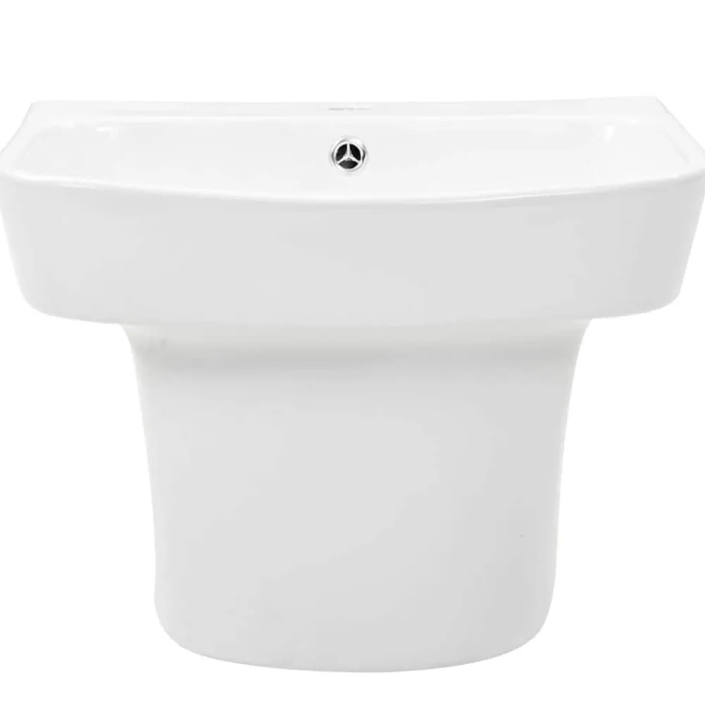 Wasbak Wit 50 x 45 x 41 cm Geglazuurd Keramiek>vidaXL
