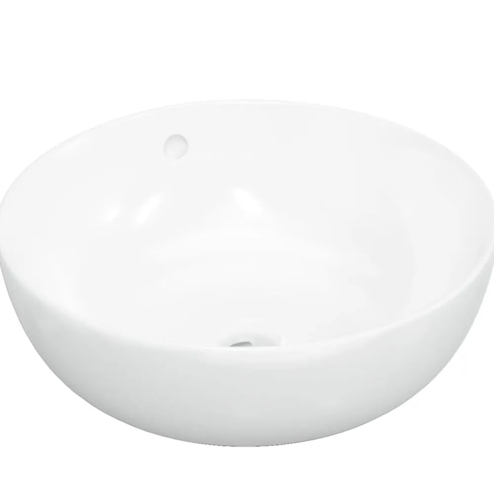 Sanitair & Loodgietersbenodigdheden*vidaXL Wasbak 44x17 cm rond keramiek wit