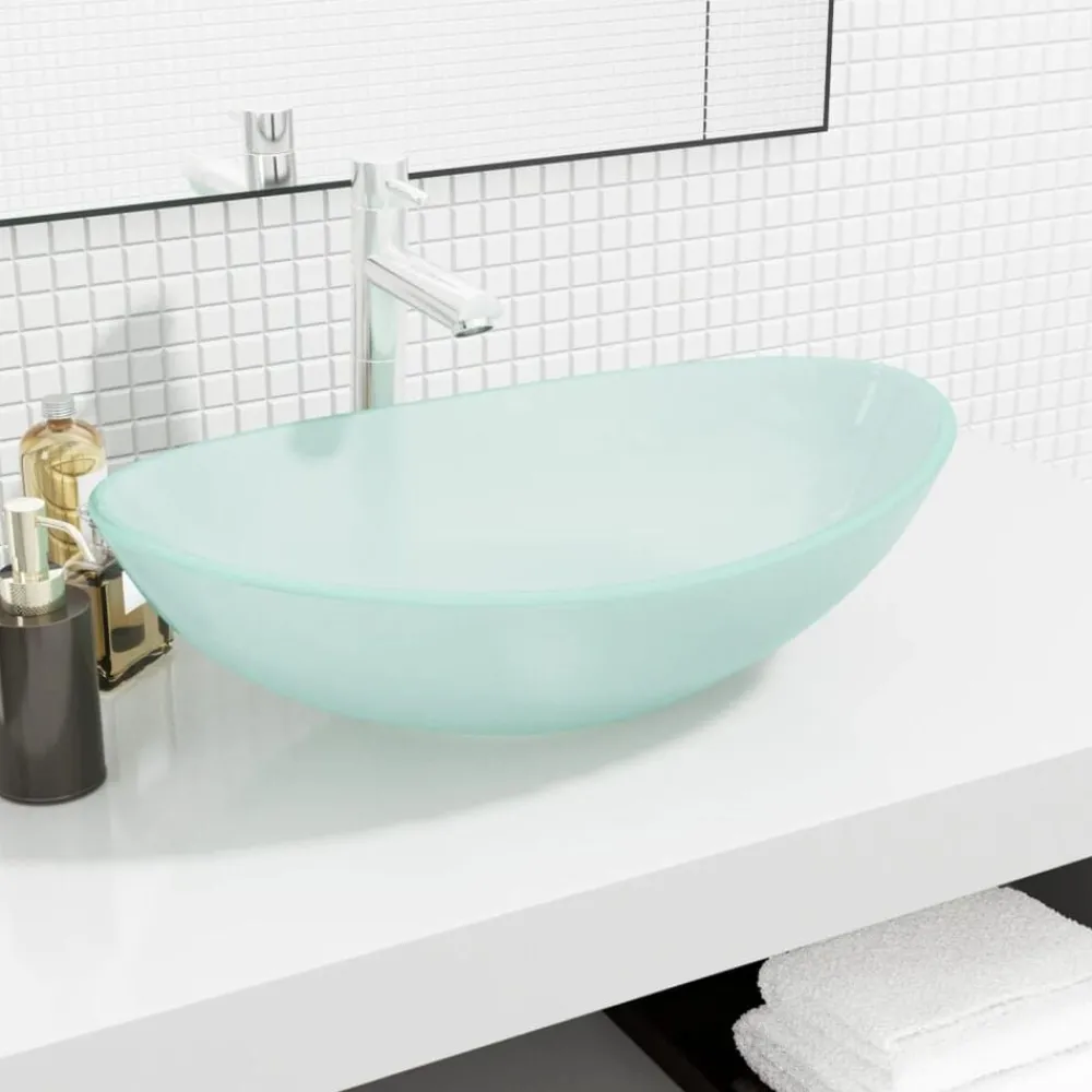 Sanitair & Loodgietersbenodigdheden*vidaXL Wasbak 54,5x35x15,5 cm gehard glas Mat