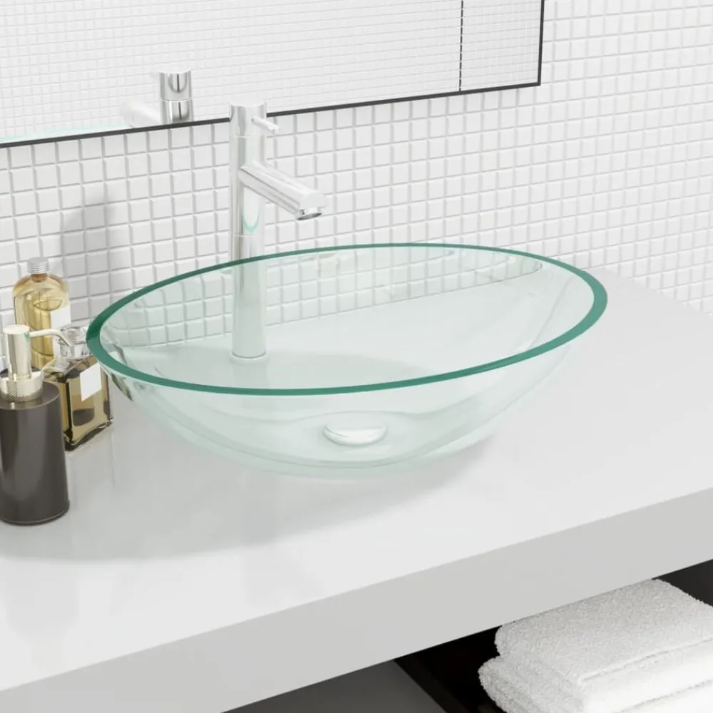 Wasbak 50x37x14 cm glas transparant>vidaXL Best