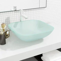 Sanitair & Loodgietersbenodigdheden*vidaXL Wasbak 42x42x14 cm glas Mat