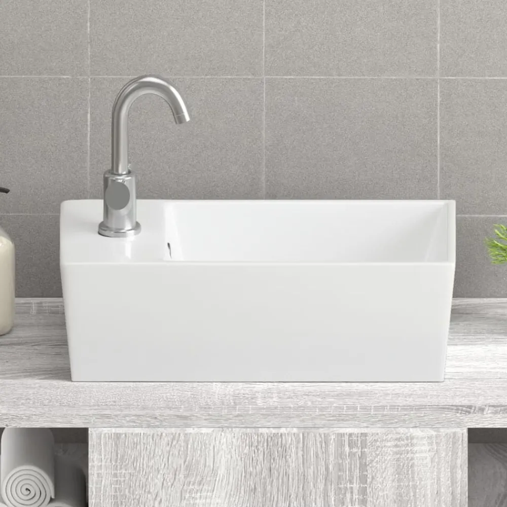 Wasbak 48x25x15 cm keramiek>vidaXL Online
