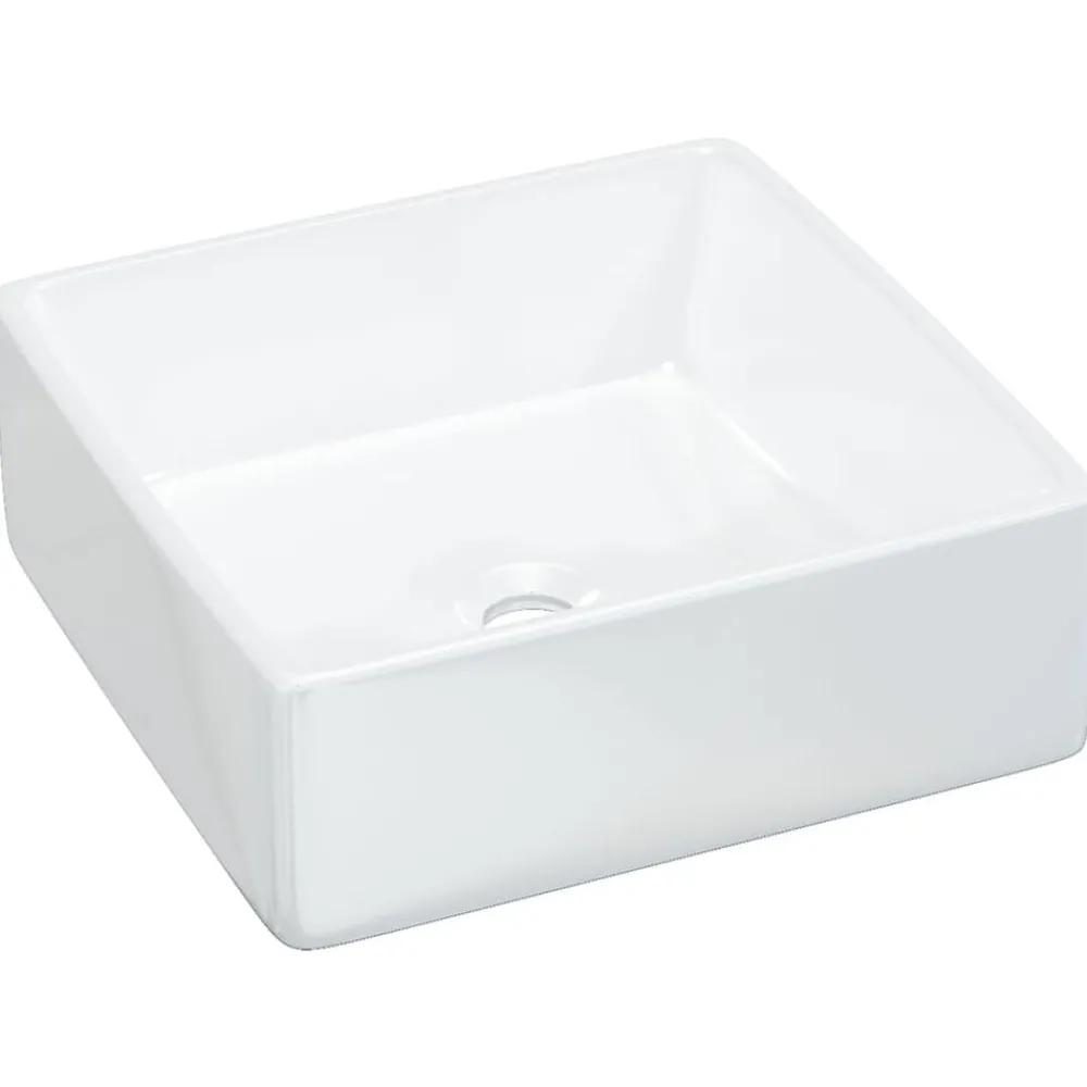 Sanitair & Loodgietersbenodigdheden*vidaXL Wasbak 37x37x13 cm vierkant keramiek wit