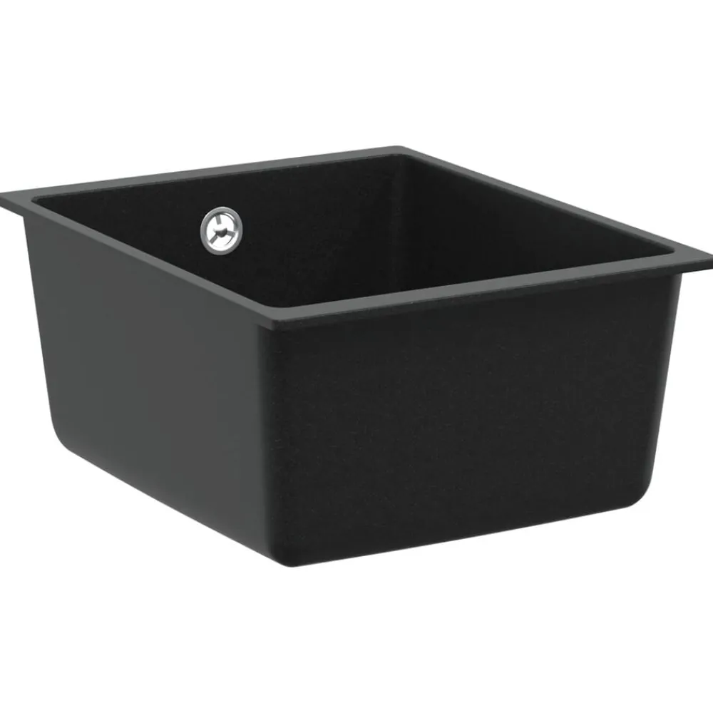 Sanitair & Loodgietersbenodigdheden*vidaXL Wasbak 370 x 460 mm 80% Kwarts en 20% Hars Zwart