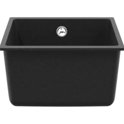Sanitair & Loodgietersbenodigdheden*vidaXL Wasbak 370 x 460 mm 80% Kwarts en 20% Hars Zwart
