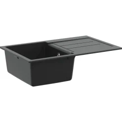 Sanitair & Loodgietersbenodigdheden*vidaXL Wasbak 780 x 500 mm 80% Kwarts en 20% Hars Zwart