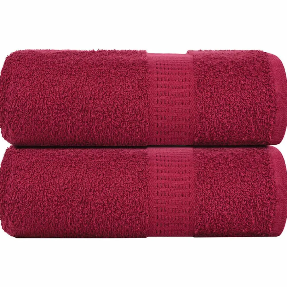 Linnengoed*vidaXL Washandjes FROGN 2 st 30x30 cm 360 g/m² bordeaux Bordeauxrood