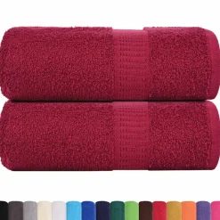 Linnengoed*vidaXL Washandjes FROGN 2 st 30x30 cm 360 g/m² bordeaux Bordeauxrood