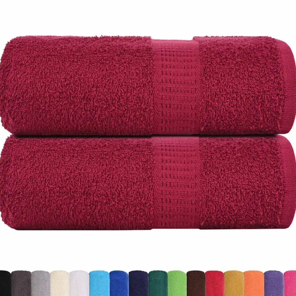 Linnengoed*vidaXL Washandjes FROGN 2 st 30x30 cm 360 g/m² bordeaux Bordeauxrood