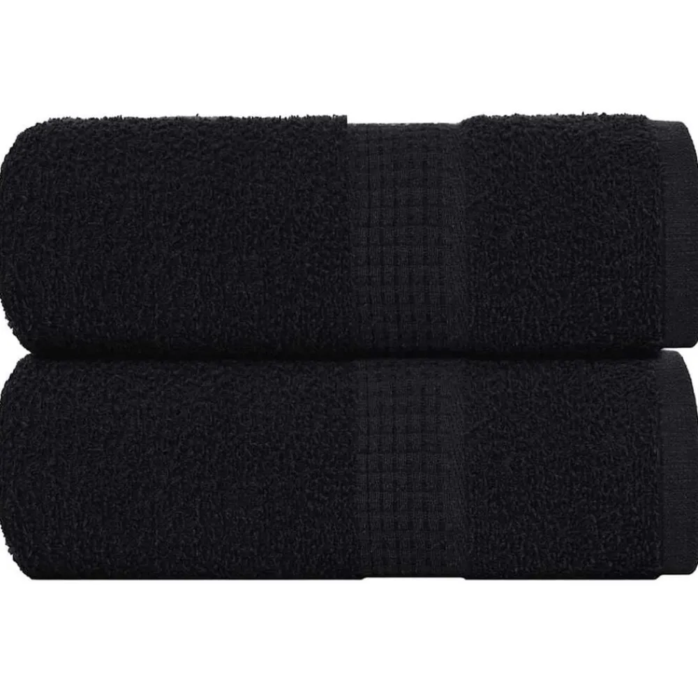 Linnengoed*vidaXL Washandjes FROGN 2 st 30x30 cm 360 g/m² Zwart