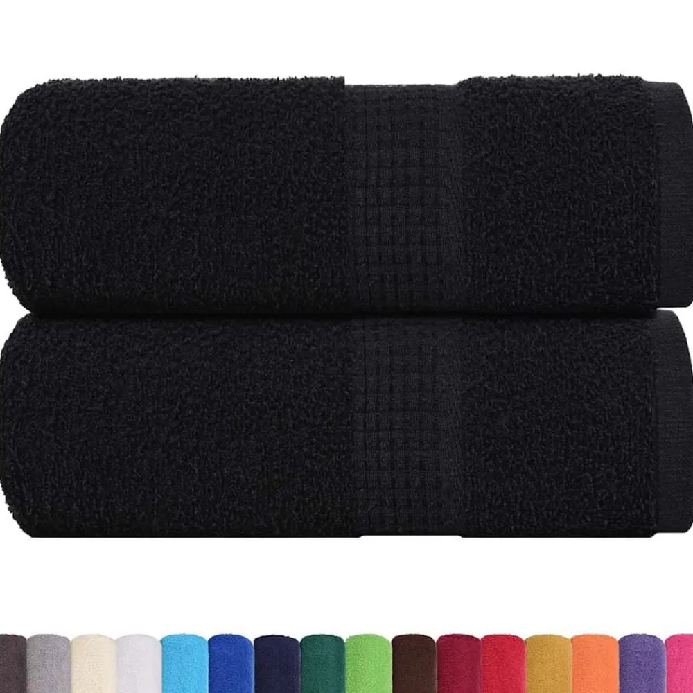 Linnengoed*vidaXL Washandjes FROGN 2 st 30x30 cm 360 g/m² Zwart