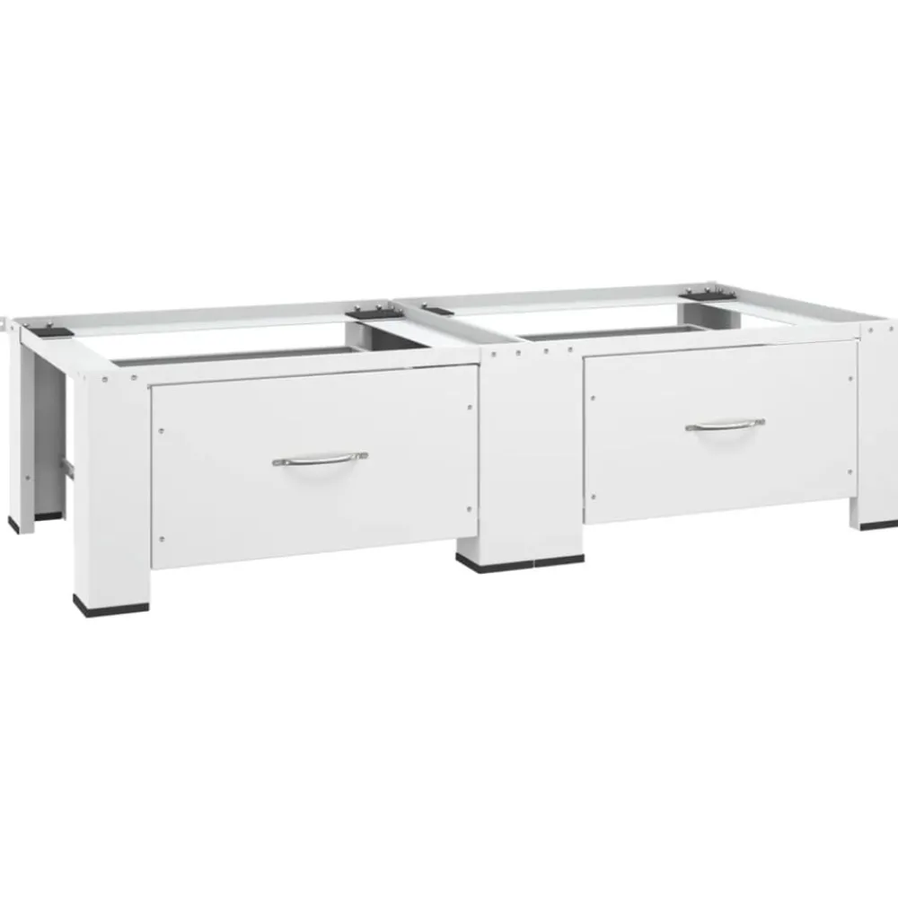 Huishoudaccessoires*vidaXL Wasmachine- en drogerverhoger dubbel met lades Wit