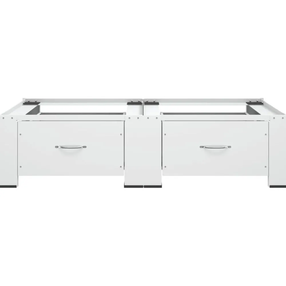 Huishoudaccessoires*vidaXL Wasmachine- en drogerverhoger dubbel met lades Wit
