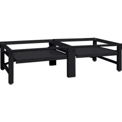 Huishoudaccessoires*vidaXL Wasmachine Pedestal 2 pcs 124,5 x 61,5 x 32,5 cm Staal Zwart