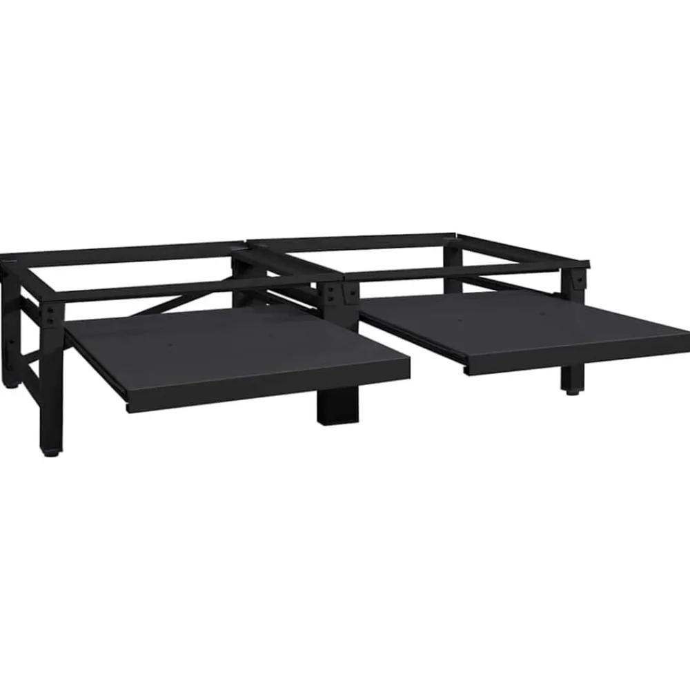 Huishoudaccessoires*vidaXL Wasmachine Pedestal 2 pcs 124,5 x 61,5 x 32,5 cm Staal Zwart