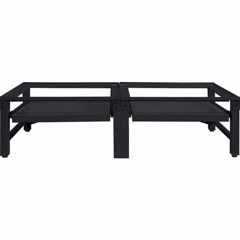 Huishoudaccessoires*vidaXL Wasmachine Pedestal 2 pcs 124,5 x 61,5 x 32,5 cm Staal Zwart