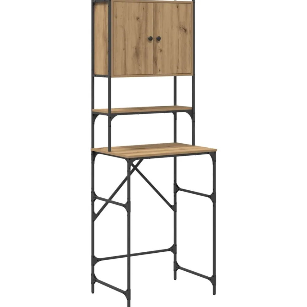 Wasmachinekast Artisan Eiken 68 x 48,5 x 194 cm Bewerkt hout>vidaXL