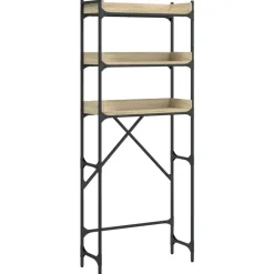 Huishoudaccessoires*vidaXL Wasmachinekast 67x25x163 cm bewerkt hout kleurig Sonoma eiken