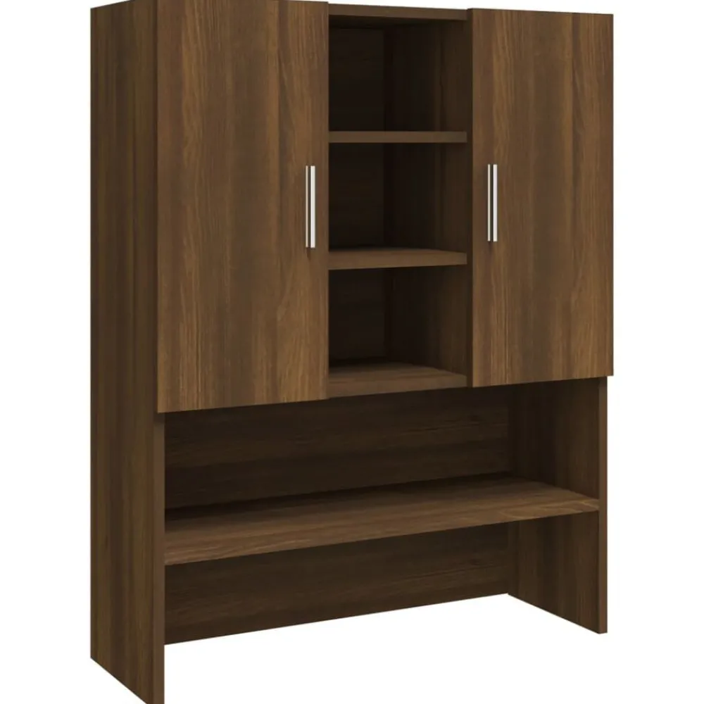 Huishoudaccessoires*vidaXL Wasmachinekast 70,5x25,5x90 cm bruin eikenkleur