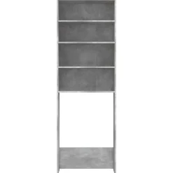 Huishoudaccessoires*vidaXL Wasmachinekast 64x24x190 cm Betongrijs