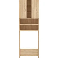 Huishoudaccessoires*vidaXL Wasmachinekast 64x25,5x190 cm kleurig Sonoma eiken