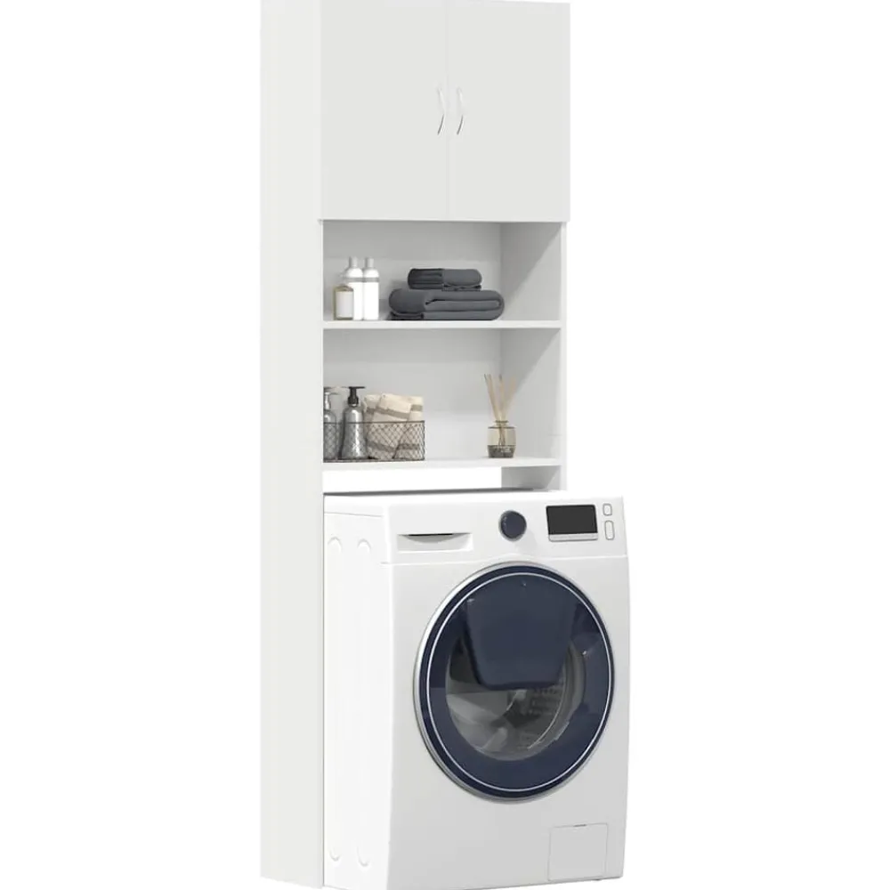 Wasmachinekast 64x24x190 cm bewerkt hout>vidaXL Online